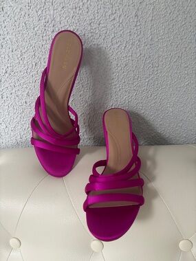 Cole Haan Fuchsia Multi-Strap Slide Mules